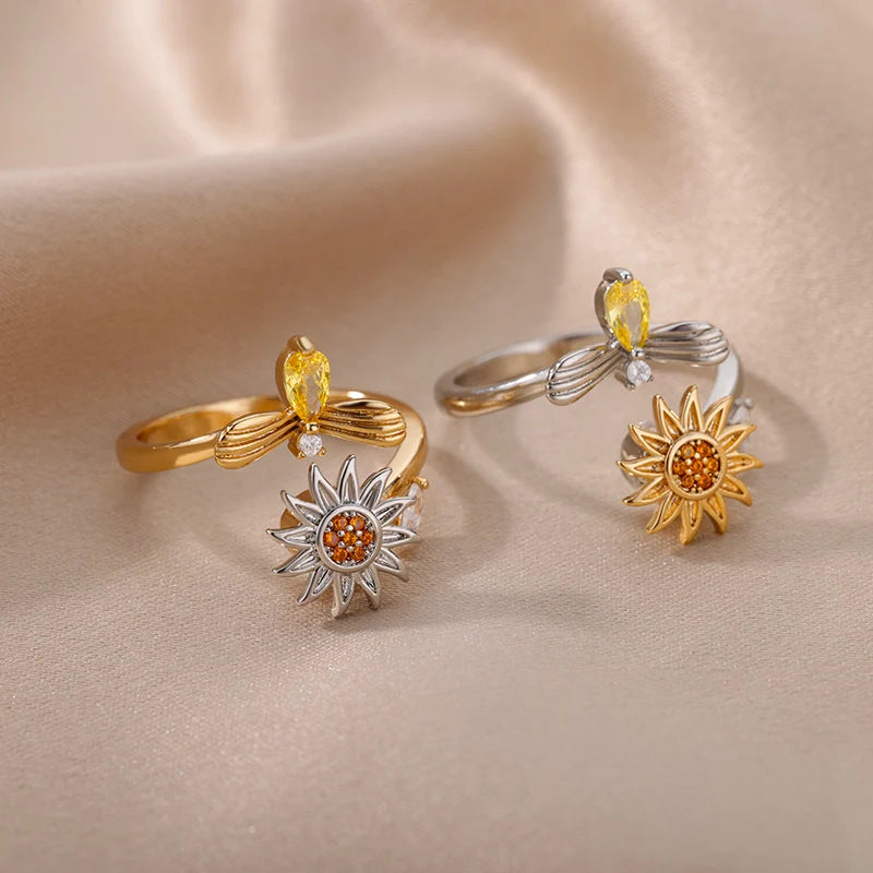 Anillos antiestres Stella Plata y Oro