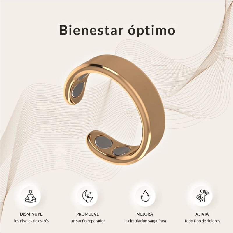Anillo magnético de acupresión Oro - Bienestar optimo